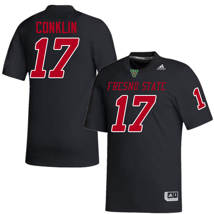 Fresno State Bulldogs #17 Carson Conklin College Football Jerseys,Uniforms-Black
